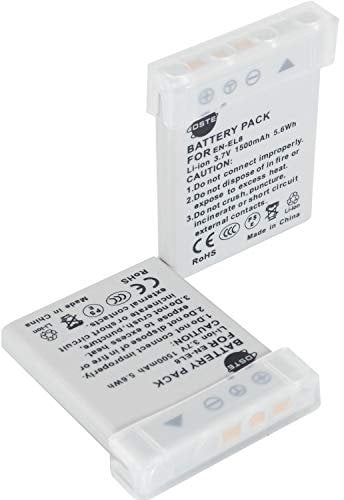 DSTE EN-EL8 ENEL8 Rechargeable Li-ion Battery (2-pack) Compatible with Nikon Coolpix P1 P2 S1 S2 S3 S5 S6 S7 S8 S9 S50 S51 S52