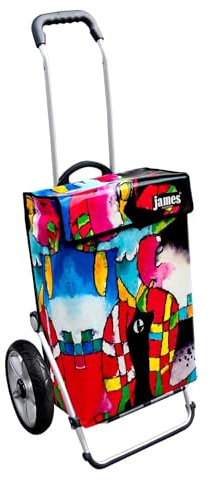 James® Einkaufswagen Design Susy, moderner Einkaufstrolley, bunter Lifestyle Trolly, Rollkoffer für Shopping, bis 50kg Tragkraft, Grosse Räder, Made in Österreich!