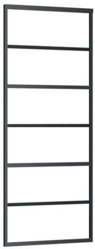 vidaXL Puerta Corredera Entrada Corrediza Deslizante Hogar Cuarto de Baño Sala de Estar Salón Habitación ESG Vidrio y Aluminio 76x205 cm Negro