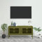 INLIFE Meuble TV vert olive 105 x 35 x 50 cm en acier 6234