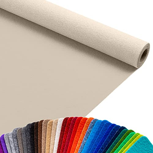 Primaflor Messeteppich Podium | Creme | 150 x 1000 cm | Flacher Eventteppich aus 100 % Polypropylen, CFL-S1, Precoat-Rücken, 2 mm hoch, für Messe und Event