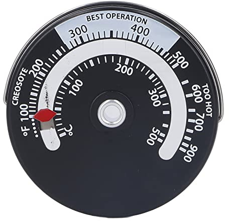 Termometro per Stufa Magnetico 0-500°C in Lega Alluminio per Legna e Gas