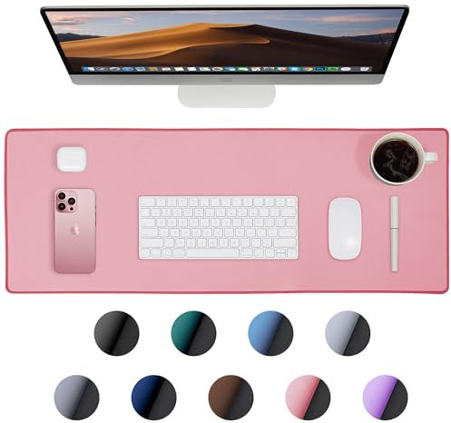 ALOANES Waterproof Mouse Pad with Durable Stitched Edge, XL Gaming Keyboard Pad, Non-Slip Rubber Base Mouse Mat, Extended Desk pad for Gamer, Office & Home, Dark Rose Mousepad 31.5''x 11.8''x 0.12''