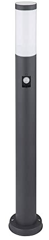 Gartenstehlampe Edelstahl Gartenlampe mit Bewegungsmelder anthrazit E27 Wegeleuchte Garten, 3 Sensoreinstellungen, 1x E27, H 80 cm