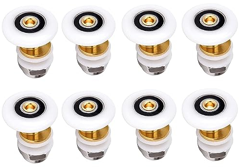 Cokritsm Duschtür Rollen 20mm, 8Pcs Ersatzrollen für Duschtüren für Badezimme Glastüren 4-6mm, Glasloch10-12mm, Duschtürrollen Duschkabine Rollen, Glastür Läufer Schiebetür Dusche Tür Rollen Rad