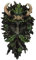 Ebros Gift Wicca Spirit God Triple Moon Antler Crowned Black Greenman Tree Ent with Green Laub Leaves Hanging Wall Decor Plaque 26,7 cm High Wicca Tree of Life Forest Shepherd HornGod Cernunnos
