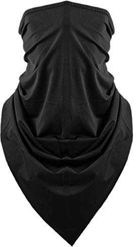 Deger Halsgamaschenschutz Gesichtsmaske Atmungsaktiver Bandana-Schal für Outdoor-Sport Schwarz