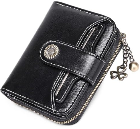 TANTOMI Geldbörse Damen, Tragbare Portemonnaie Klein mit Münzfach Mehrfächer-Geldbeutel Damen Verschlüsselte Kleine Portmonee