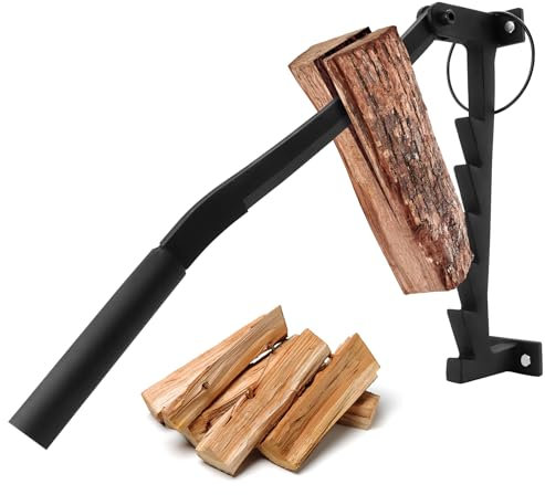 Xverycan Wandmontierter Anzündspalter, robuster Stahl-Kaminholz-Knacker, tragbarer manueller Holzspalter mit Sicherheitsring, für Innen-Kaminheizung, Lagerfeuer im Freien (normal)
