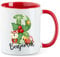 minimutz Tazza di Natale per bambini con nome personalizzato | Tazza da caffè in ceramica per ragazze ragazzi | Tazza da tè da salphabet ABC (rosso)