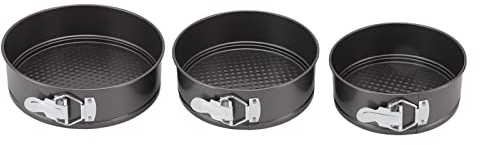 Teglia da Forno Rotonda, Teglie Per Torte Rotonde, Set di Teglie Per Torte, Teglia a Cerniera, Teglia da Forno Rotonda Per Pane E Pizza Cheesecake(3 Pezzi 20/22/24cm)