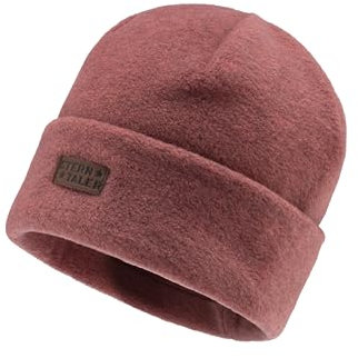 Sterntaler Beanie aus feinem Microfleece - Unisex Kinder Mütze mit Umschlag - Übergangsmütze - hellrot Melange, 51