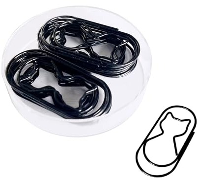 Schwarze Büroklammern mit Katzen-Motiv, Jumbo-Breit, 20 Stück Büroklammern für Planer, als großes Papier, organisieren für Zuhause, Schule, Büro