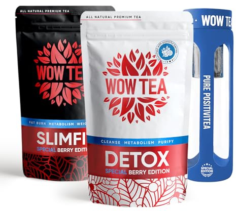 WOW TEA Berry SlimFit Tee: Ganz natürliches 21-Tage-Programm für ein gesünderes, schlankeres Ich (3er-Pack, Detox)