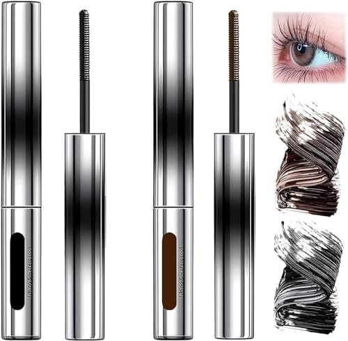 J-udy Dolls Mascara, J-udydolls Mascara, J-udy DollsIron BrushMascara, 3D Curling Eyelash IronMascara, J-udy Doll Curling IronMascara (Black+Brown)