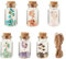 Cheriswelry 12Pcs 6 Styles Transparent Glass Wishing Bottle Decoration with Tree of Life Gemstone Beads Chips Inside with Jute Cord for DIY Jewellery Making Home Decoration