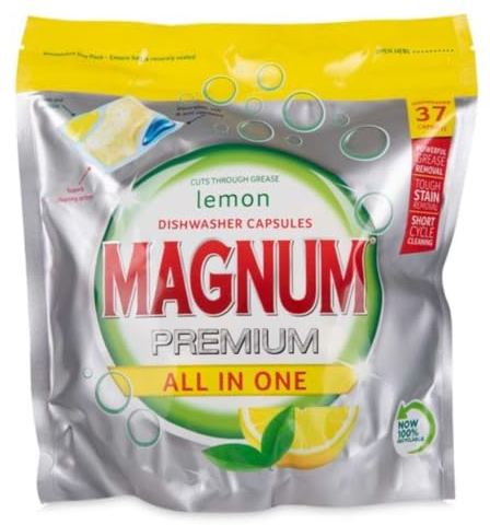 Magnum Triple Chamber Dishwasher Tablets - Origional (Lemon All in One 37 capsules)