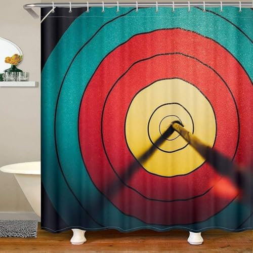 TACOKI 3D Duschvorhang 120x180 Darts Duschvorhang Darts Bad Vorhang Antischimmel Wasserdicht Duschvorhänge Textil Polyester für Badezimmer Badewannen mit 8 Haken b4467