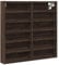 vidaXL Vitrinenschrank, Sammlervitrine 12 Ablagen, Hängevitrine Wandregal für Wohnzimmer, Glasvitrine Wandvitrine Hängeregal, Braun Eichen-Optik Holzwerkstoff