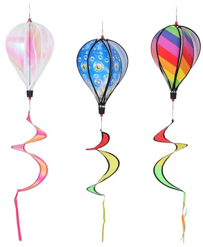 Yardwe 3 Pièces Décoration de Moulin à Vent en montgolfière Toys Summer Party Decoration Fleur Decoration Ballon Decoration décor éoliennes de Jardin éoliennes en Tissu PVC