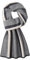 WANYING Herren Strickschal 6% Wolle Gestrickter Schal Winter Herbst Herrenschal Wolleschal Casual Business Gentleman - Schmal Gestreift Grau & Beige