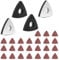 4 Stück Dreieck Schleifteller Fein Multimaster Zubehör Fein Schleifplatte für Starlock Schleifplatte Multitool Schleifplatte 93mm mit 24 x Schleifpapier Dreieckschleifer für Holz Metall Entrosten Putz