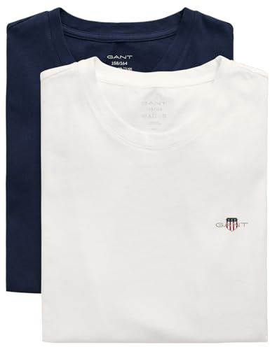 GANT Boys' T-Shirt, Navy/White, XXL