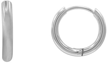 Heideman Ohrringe Tabea Damen - aus hochwertigem Edelstahl - silber farbend poliert - Creolen für Frauen - 14mm Durchmesser - Schlichte Ohrcreolen für den Basic-Look