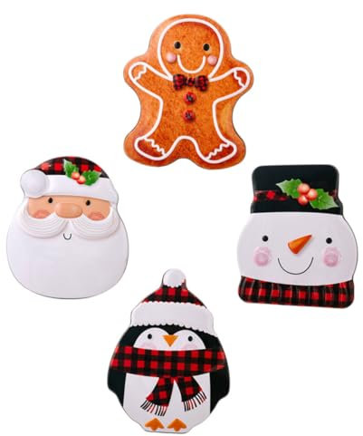 AUTSUPPL 4pcs Box Christmas Tin Box Christmas Cookie Tins Chocolates for Gifting Christmas Chocolates Biscuits Cookie Boxes Boxes Candy Jar Gingerbread Man Sweet Container Tinplate