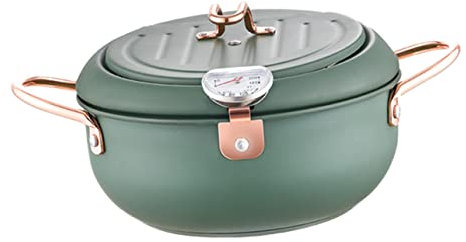 SHOWERORO Sarten Inoxidable Olla para Freír Tempura Freidora Japonesa Antiadherente Portátil