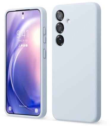 elago Compatible with Samsung Galaxy S25 Case, Liquid Silicone Case, Full Body Protective Cover, Shockproof, Slim Phone Case, Anti-Scratch Soft Microfiber Lining, 6.2 inch (Light Blue)