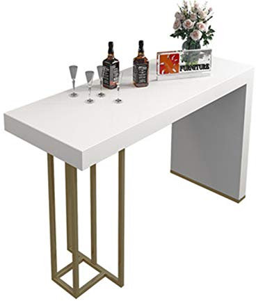Table de bar en marbre pour la maison, la salle à manger et le salon - Console ouverte - Or - 120 x 40 x 102,5 cm