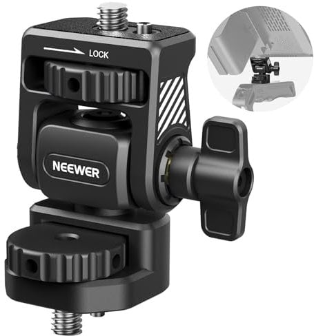 NEEWER Supporto per Monitor Campo Aggiornato con Vite da 1/4“, Girevole a 360°, Inclinazione 180°, Vite Anti-Torsione Compatibile con Atomos Ninja Camera Monitor 5 e 7, Gabbia per Fotocamera, MA021