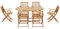 Outsunny Sitzgruppe 7tlg. Klappbar Balkonmöbel Sitzgarnitur aus Massivholz Balkonset 1 Tisch+6 Stühle Gartenmöbel Set für Terrasse Garten Essgruppe Natur