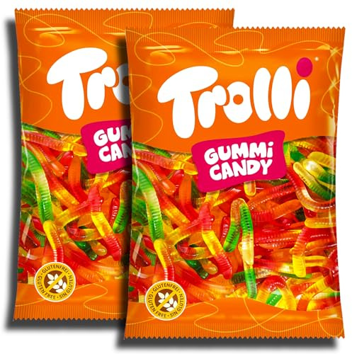2 er Pack XXL Trolli Wurrli 2 x 1kg Fruchtgummi-Würmer mit Fruchtgeschmack