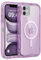 Follaroma for iPhone 11 Case, Compatible with MagSafe, Heavy Duty Shockproof Protection Phone Cases, Anti-Drop, Dual Layer Transparent Magnetic Phone Case for iPhone 11, 6.1, Purple