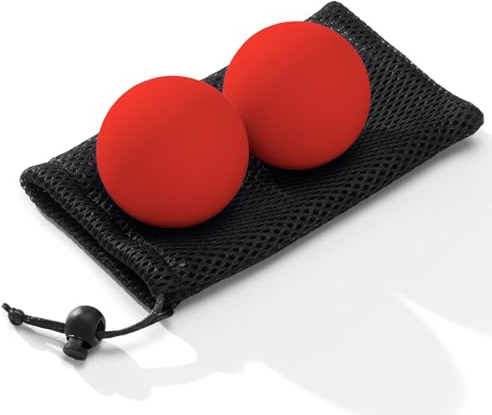 SUBCULTUREPICK Massage-Lacrosse-Bälle für myofasziale Entspannung, Yoga-Tiefengewebsmassage, Triggerpunkttherapie und Fuß-Plantarfasziitis, Muskelkater Massageball (2 Packungen) (rot)