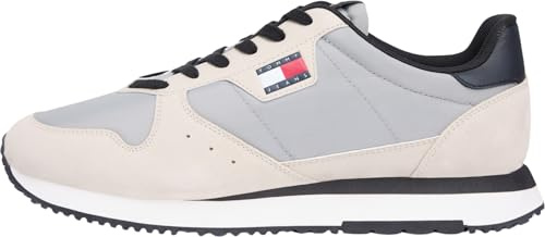 Tommy Jeans Herren TJM Eva Runner Leather Em0em01649Low Top, Beige Gulf Sand, 43 EU