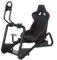 Rennsimulator-Cockpit mit verstellbarem Lenkrad, stützendem Schaumstoff und Ledersitz, ergonomisches Design, schwarzer Rahmen für verbessertes Rennerlebnis