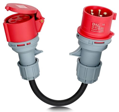 SGZIOO Adaptateur 32A vers 16A, Adaptateur CEE 32A vers 16A, 5 Pôles, Câble d'alimentation 5 x 2,5 mm² 16 A 415 V, Protection IP44, pour Accessoires de Voitures électriques, Ateliers, Industrie