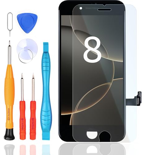 LL TRADER Display per iPhone 8 LCD 4,7 FHD Sostituzione 3D Touch Digitizer Assemblaggio e Kit di Riparazione Nero (per i modelli A1863, A1905, A1906) U01