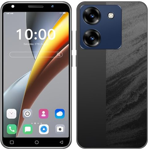 JoyHandy 4G Smartphone 5.0-Zoll HD-Bildschirm, 16 GB ROM (128 GB SD), Android 10.0 Betriebssystem, Gesichts-ID/GPS/WiFi Dual-SIM Dual-Kamera Basic Handy (M7Pro-Black)