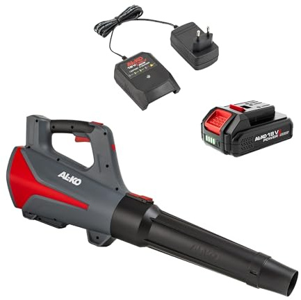 AL-KO Akku-Laubbläser LBD 1880, 520 m³/h Volumenstrom, 130 km/h Luftgeschwindigkeit, mit Power-Modus, inkl. 2,5 Ah Li-Ion 18 V / 36 V Akku und Ladegerät, schwarz, grau, rot