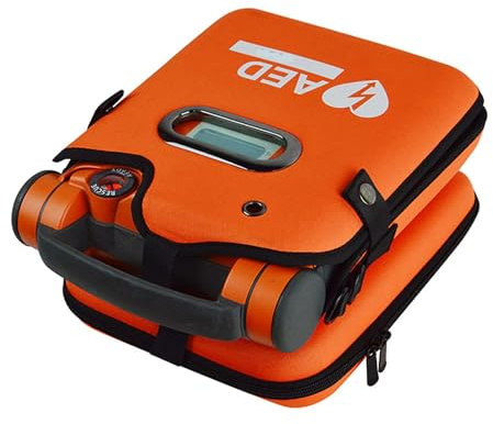 WLSYX Tragbare AED Medizinische Tasche, AED Defibrillator Aufbewahrungstasche mit transparentem Fensterdesign, Blickfang und Gurt verstellbar, Rip-Stop und wasserdichtes Gewebe, für Supermarkt, Auto