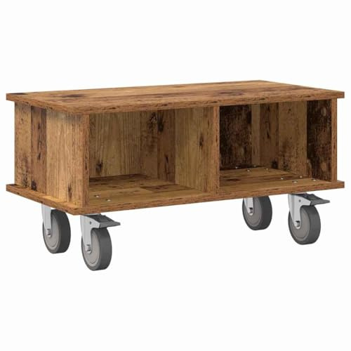 QJBSAVVA Mobile TV in legno antico 68,5 x 35 x 35 cm, moderno pannello basso in legno con spazio per ricevitore, console di gioco, telecomando per soggiorno, ufficio e camera da letto