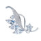 Hasnsofie Femme Broche Argent 925 avec Zircone Cubique en Forme de Fleur Feuille Éépingle Avec Chaîne en Acier Inoxydable Multi-usages Comme Broche Collier Pull Manteau Costume Cadeau Anniversaire