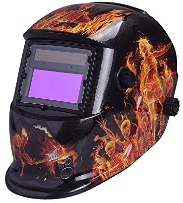 Nuzamas Schweißhelm, solarbetrieben, automatisch verdunkelnd, Gesichtsschutz für Arc TIG MIG Schleifen, Plasmaschneiden mit verstellbarem Farbbereich DIN4/9-13 UV/IV-Schutz DIN16
