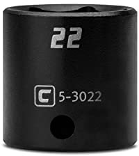 Capri Tools 22 mm Shallow Impact Socket, 3/8-Inch Drive, 6-Point, Metric