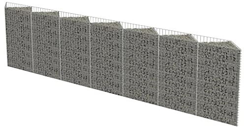 vidaXL Gabion mur en acier galvanisé avec pierre surélevée