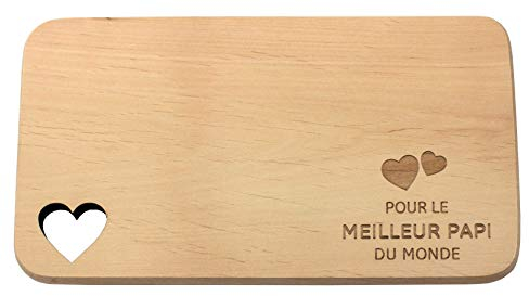 Spruchreif Planche de Petit-déjeuner en Bois - Planche de Snacking avec Gravure - Cadeau pour la Famille - Planche en Bois avec découpe de Coeur - Cadeaux pour Grand-père